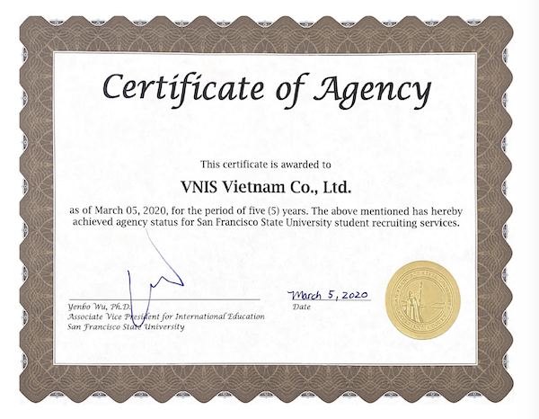 VNIS Education officially appointed as San Francisco State University Agency Partner in Vietnam