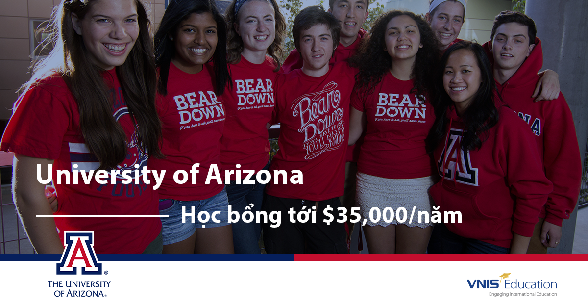 Học bổng tới $35,000/năm (98% học phí) – University of Arizona