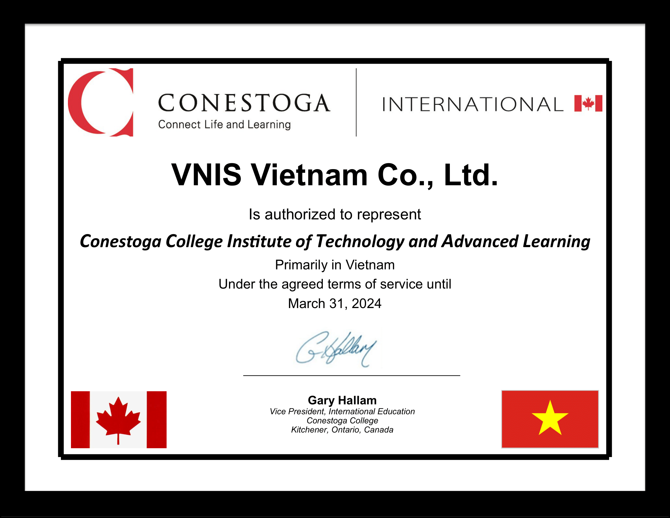 VNIS Education officially appointed as Conestoga College Agent in Vietnam