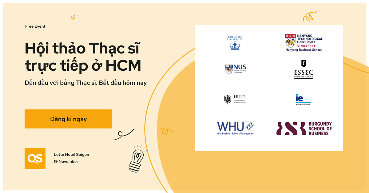 Triển lãm Du học Sau Đại học QS tại TP. Hồ Chí Minh – QS World Graduate School Tour HCMC 2022