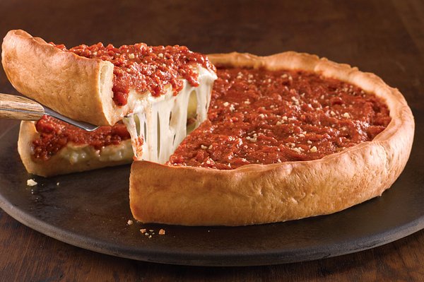 Chicago-style deep dish pizza