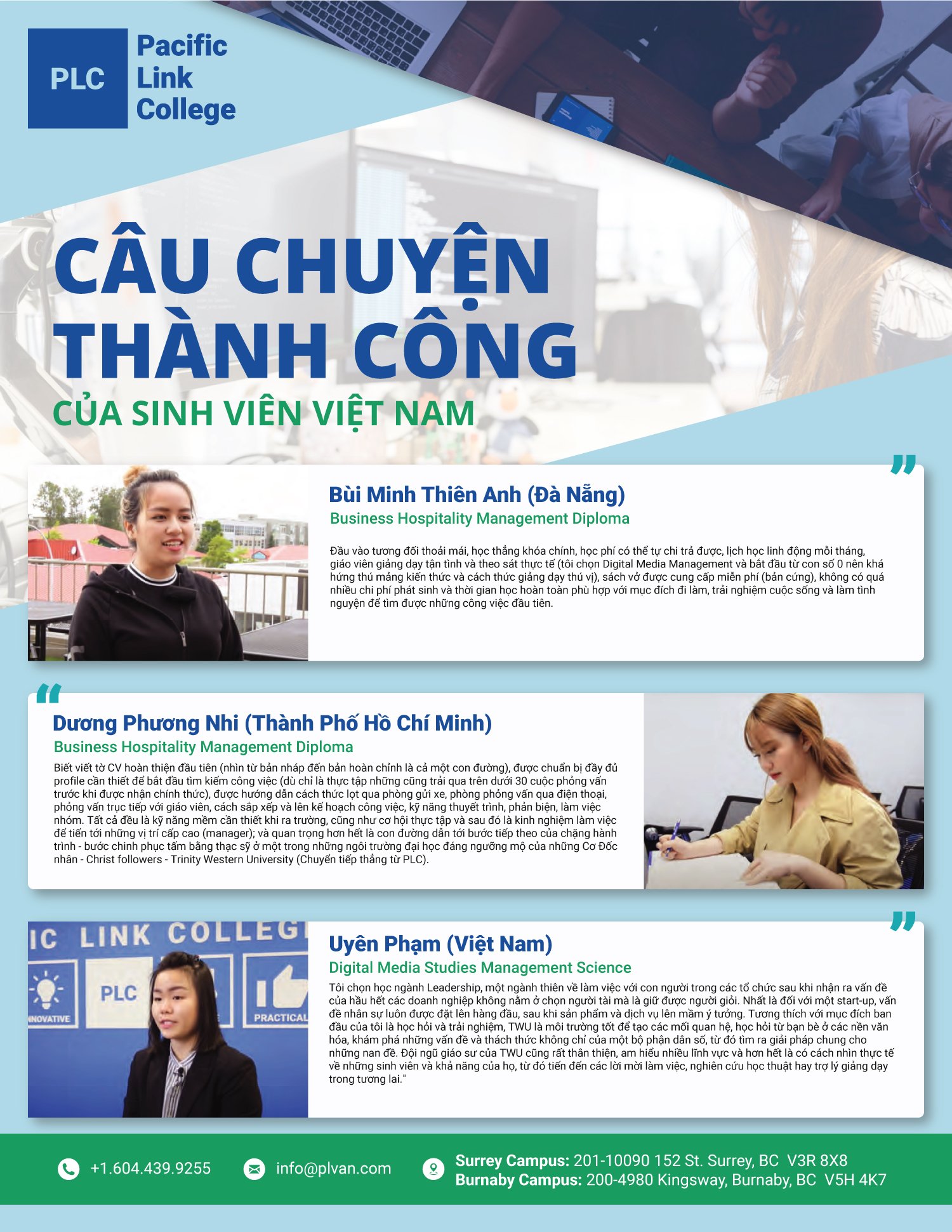 Câu chuyện thành công sinh viên PLC