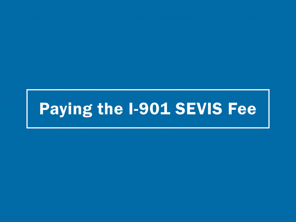 Những câu hỏi thường gặp về I-901 SEVIS