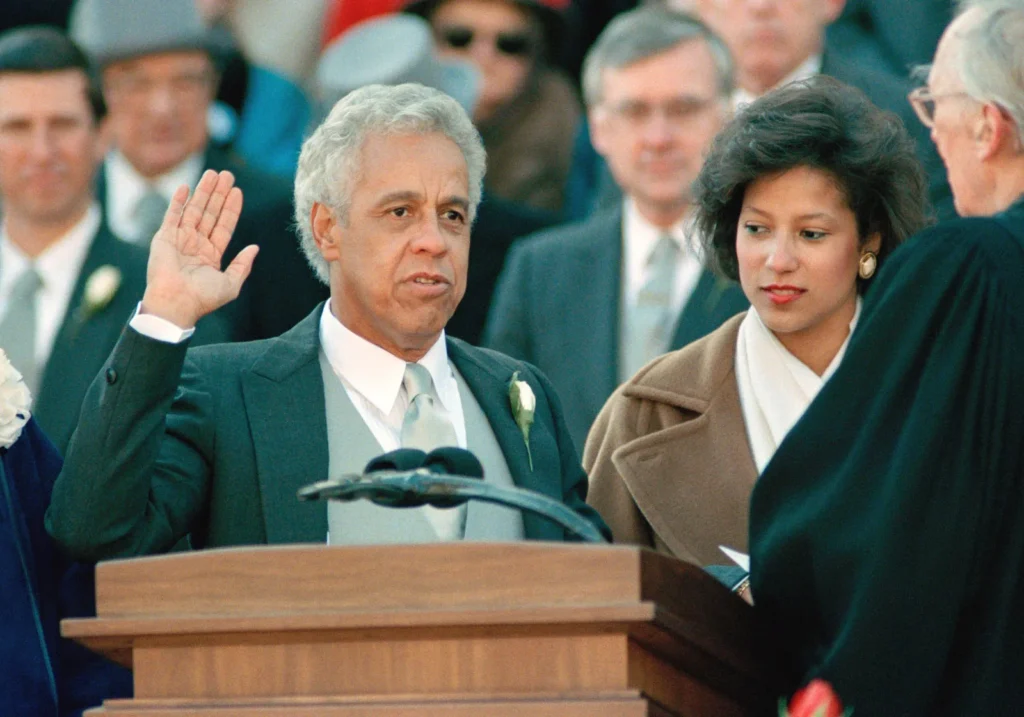Douglas Wilder office state governor African American January 13 1990
