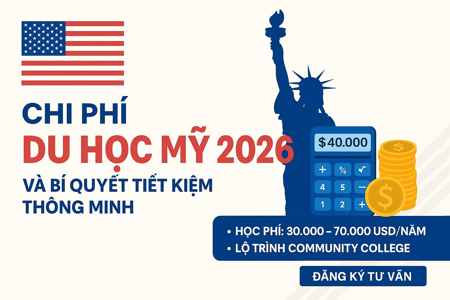 Chi phí du học Mỹ năm 2026 và bí quyết tiết kiệm thông minh